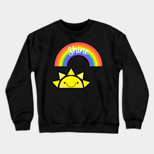 Shine Bright Rainbow, Sun Crewneck Sweatshirt